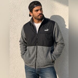 Puma Black & Grey Full-Zip Softshell Jacket